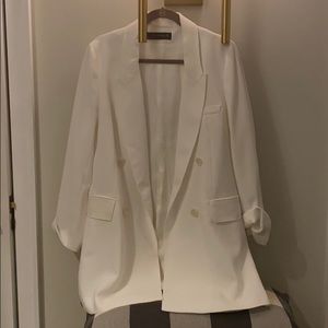 Zara white boyfriend blazer